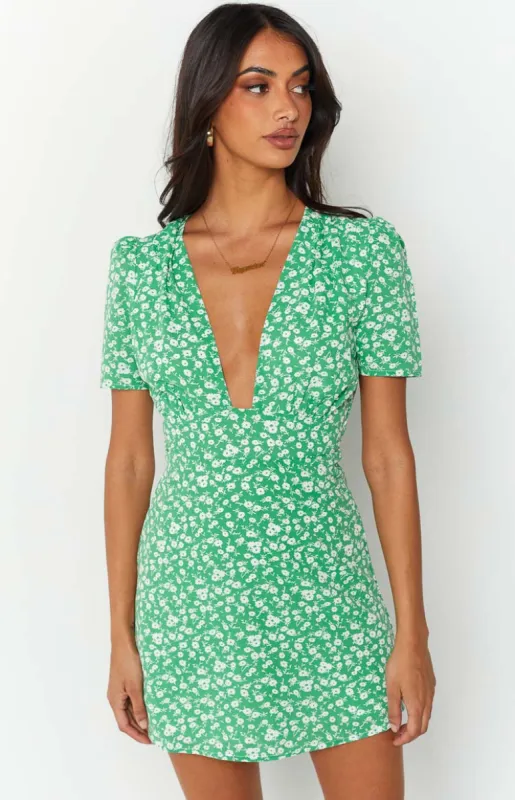 Glow Girl Green Mini Dress sold by Beginning Boutique
