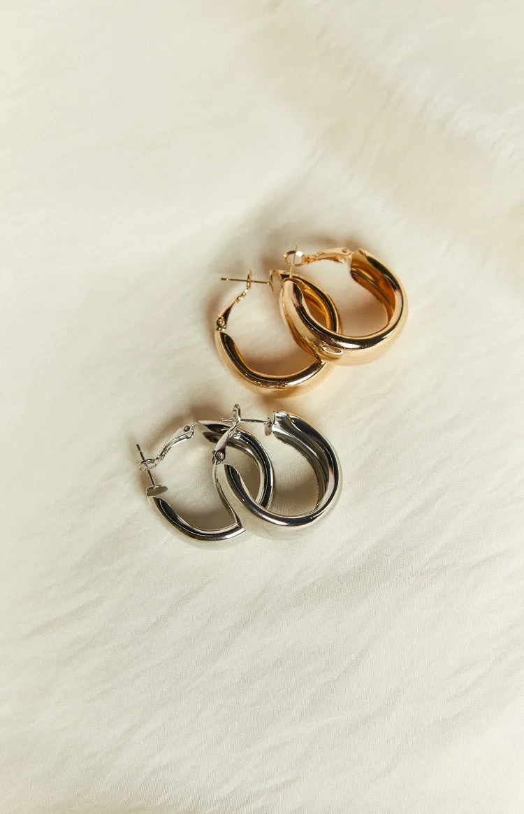 Rudy Silver And Gold Hoop Earrings 2 Pack sold by Beginning Boutique product image thumbnail 5