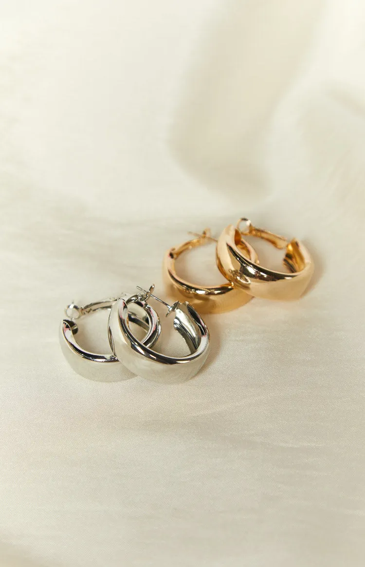 Rudy Silver And Gold Hoop Earrings 2 Pack sold by Beginning Boutique product image thumbnail 2