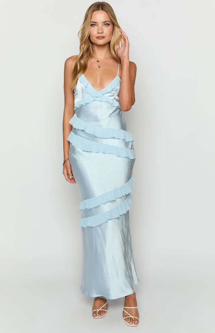Inara Blue Ruffle Prom Dress sold by Beginning Boutique product image thumbnail 3