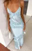 Inara Blue Ruffle Maxi Dress sold by Beginning Boutique