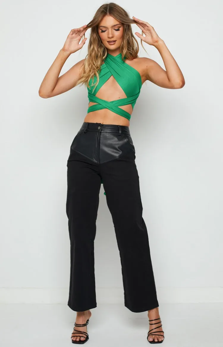 Faith Black Contrast Pants sold by Beginning Boutique product image thumbnail 4