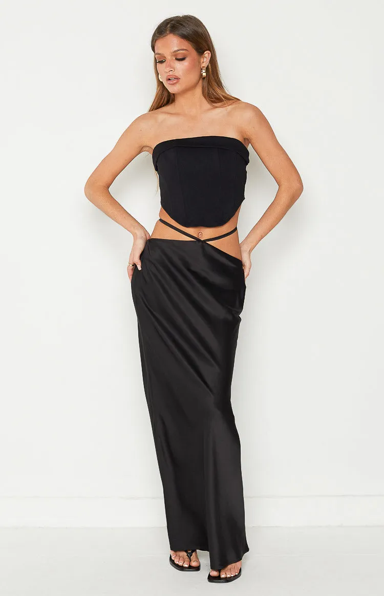 Bethenie Black Maxi Skirt sold by Beginning Boutique