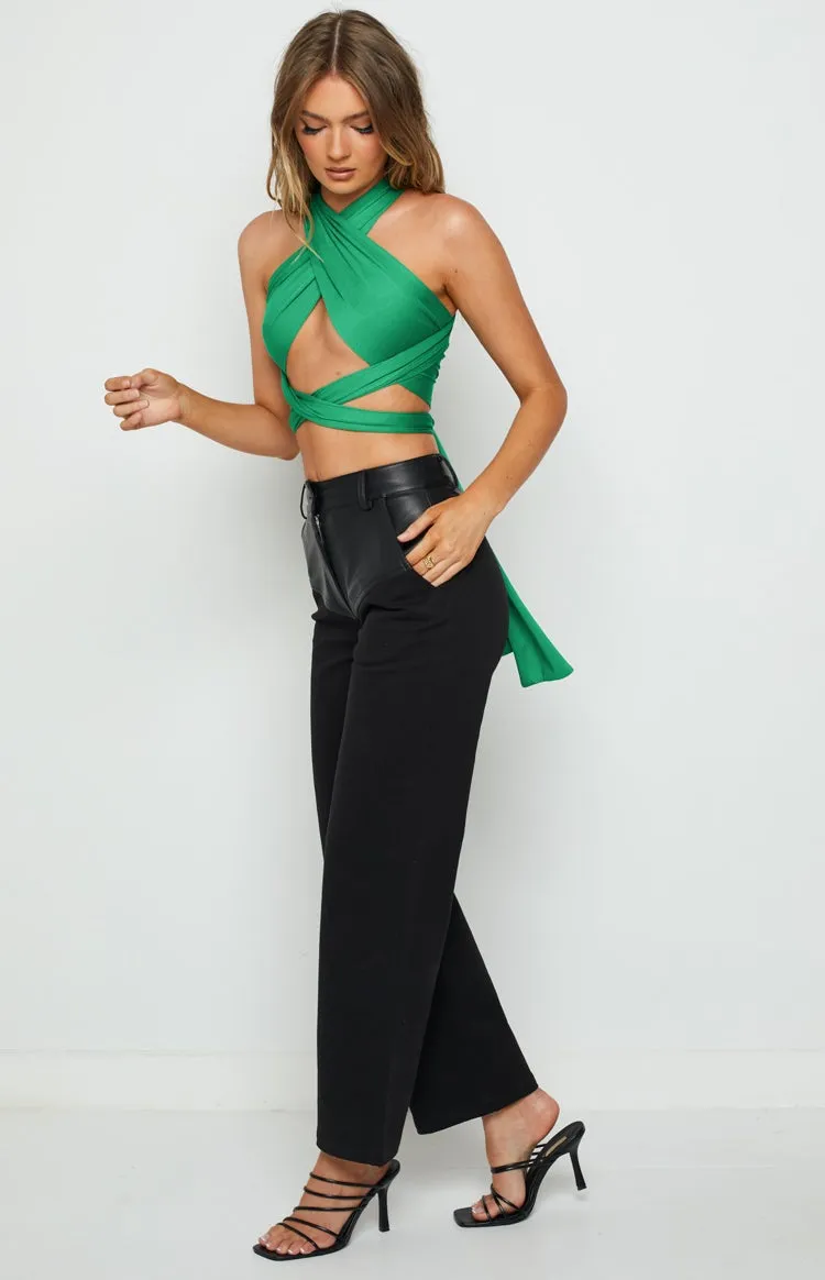 Faith Black Contrast Pants sold by Beginning Boutique product image thumbnail 5