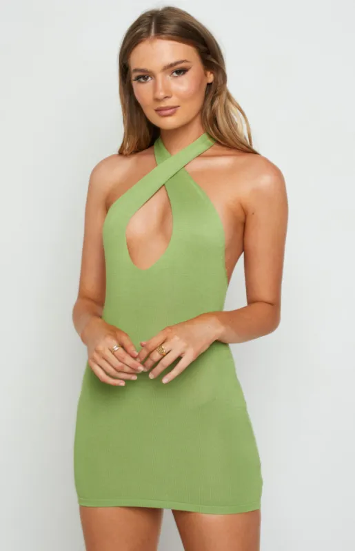 Flirtini Halter Dress Green sold by Beginning Boutique
