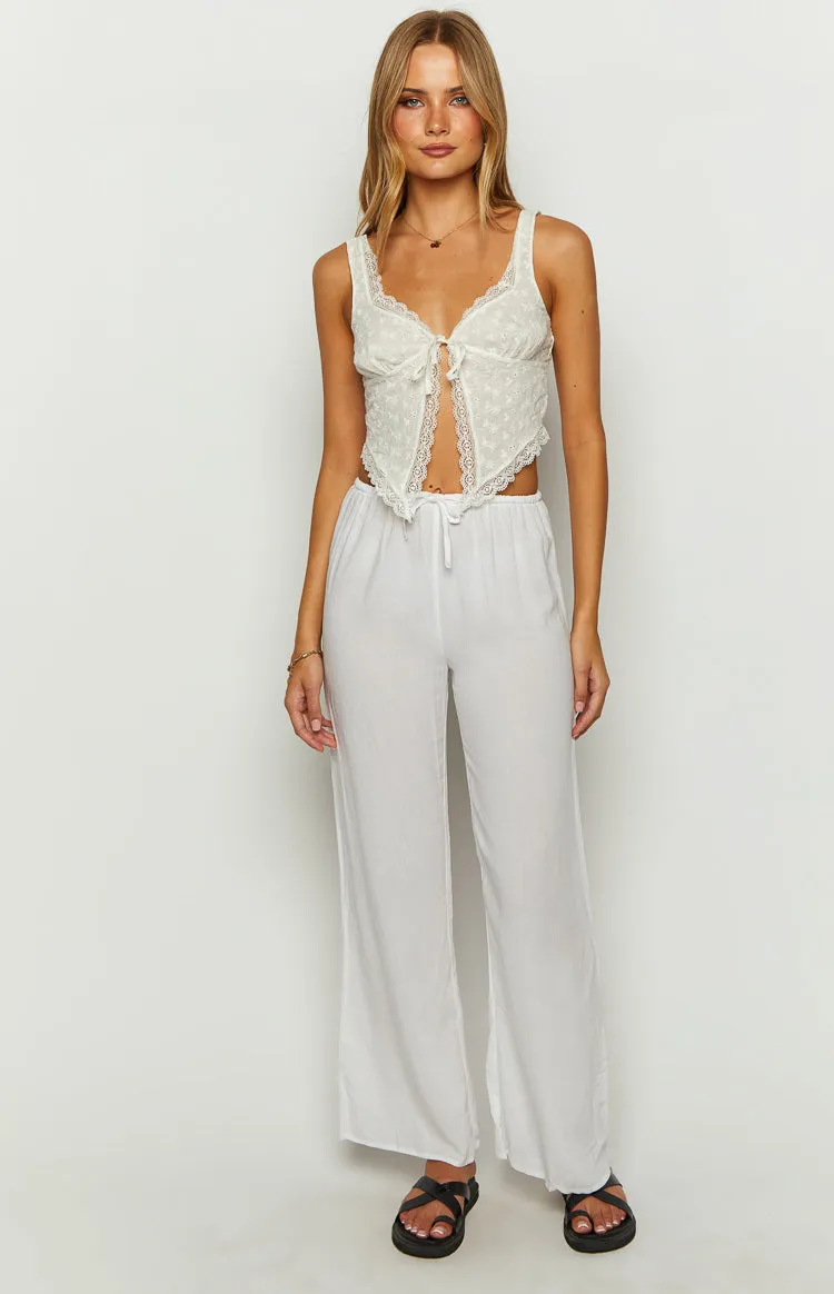Cici White Drawstring Pants sold by Beginning Boutique product image thumbnail 2