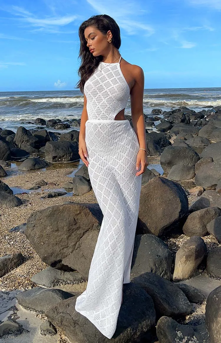 Brooks White Crochet Maxi Dress sold by Beginning Boutique product image thumbnail 2