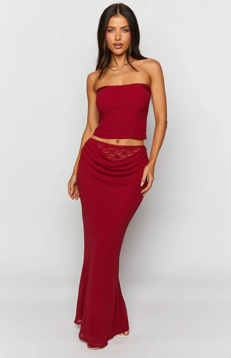 Crimson Rose Red Lace Corset Top sold by Beginning Boutique product image thumbnail 2