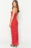 Ashley Red Floral Formal Maxi Dress sold by Beginning Boutique