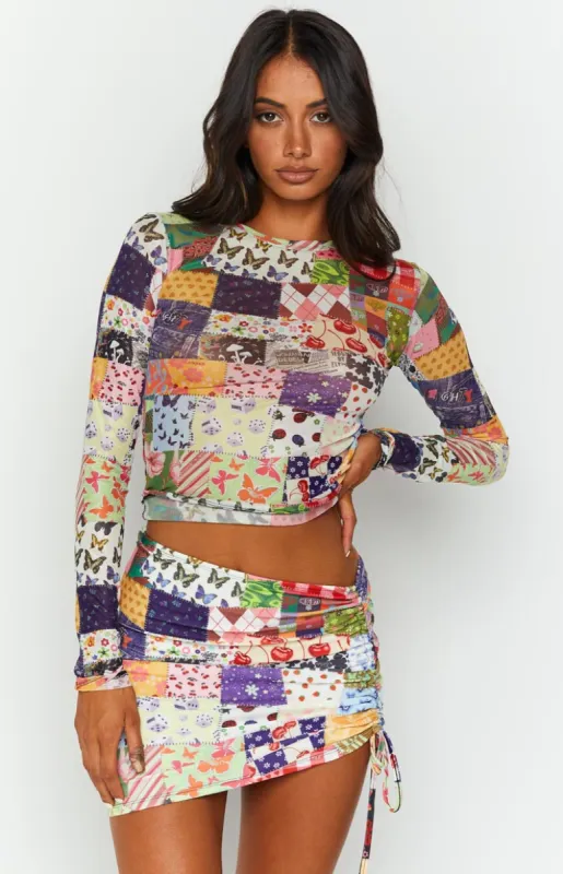 OMIGHTY OG Patchwork Mini Skirt sold by Beginning Boutique