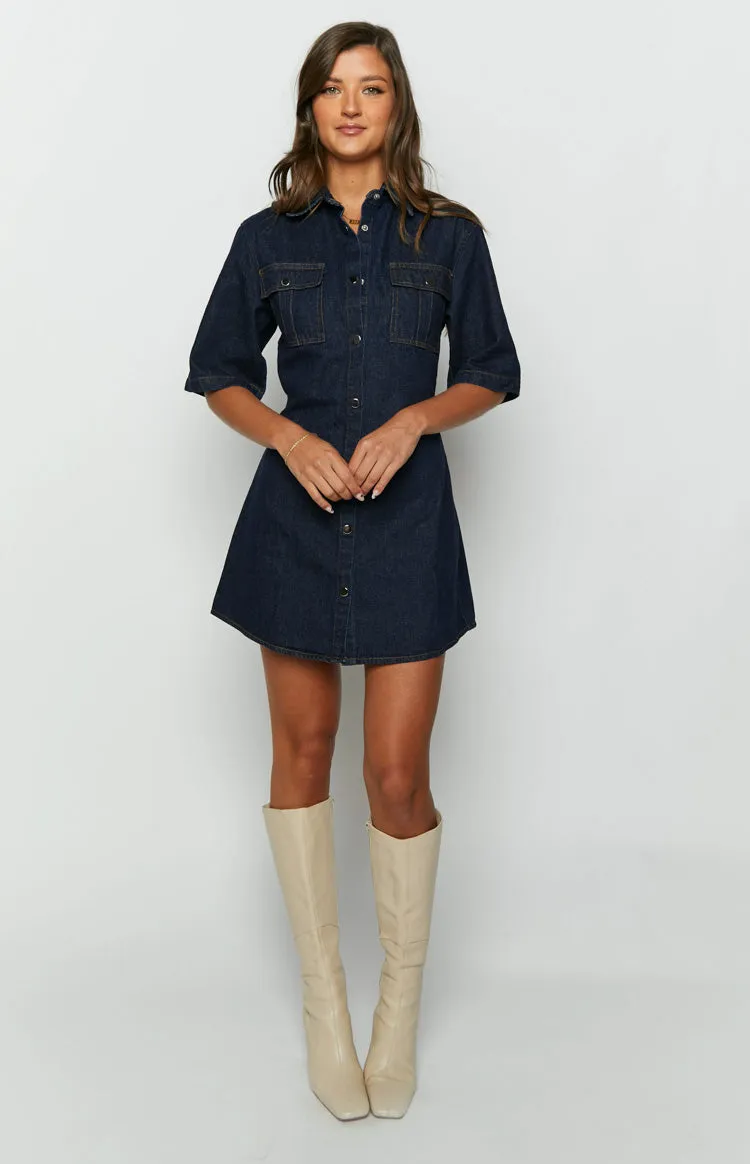 Xena Denim Mini Dress sold by Beginning Boutique product image thumbnail 5
