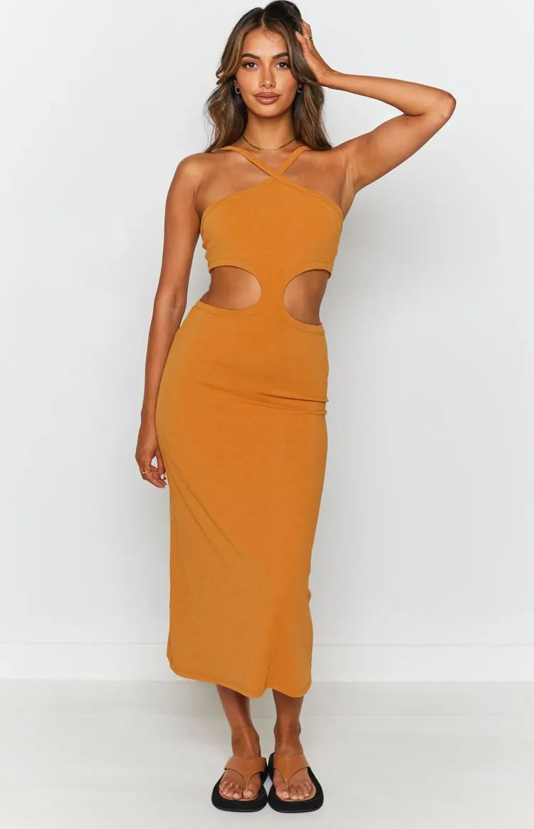 Faith Midi Dress Dark Mustard sold by Beginning Boutique product image thumbnail 4