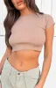 Shelbs Mocha Rib Knit Tee sold by Beginning Boutique