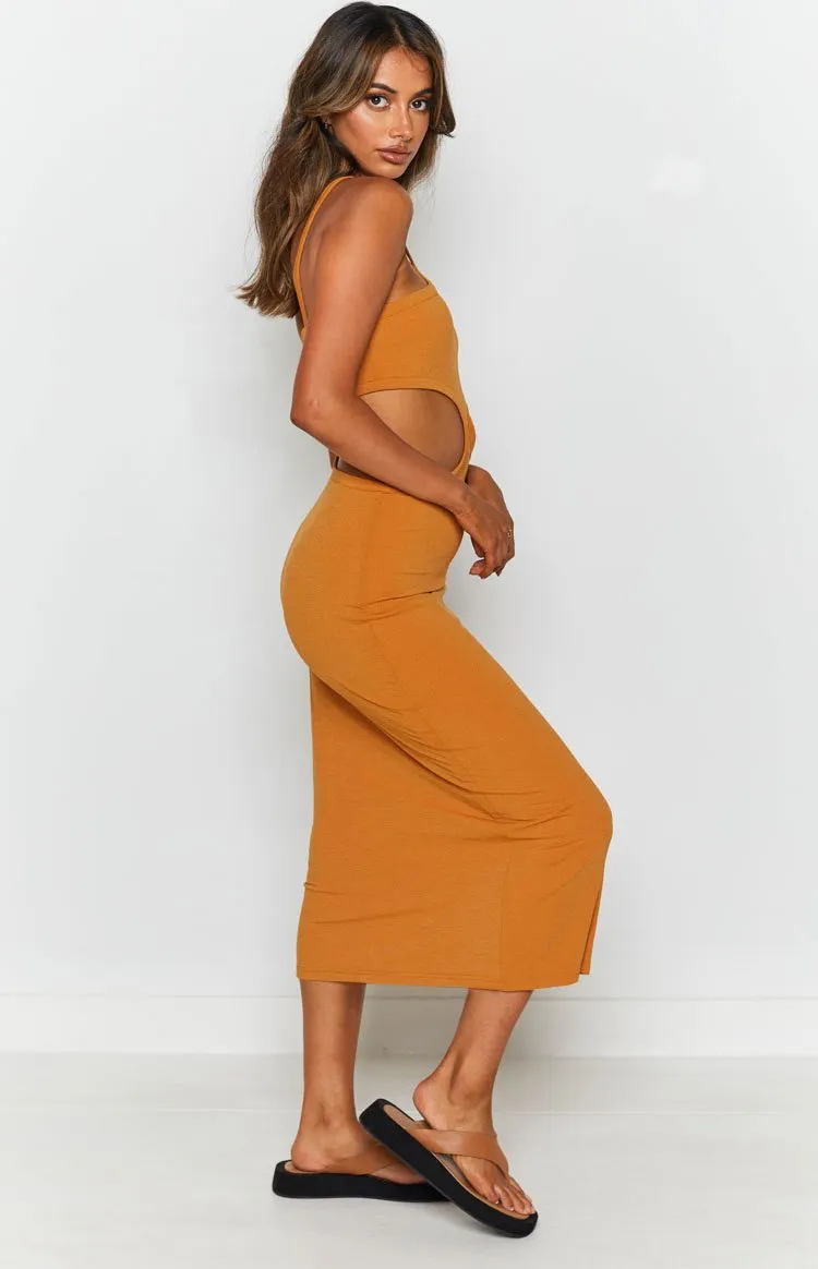 Faith Midi Dress Dark Mustard sold by Beginning Boutique product image thumbnail 5