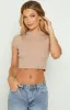 Shelbs Mocha Rib Knit Tee sold by Beginning Boutique