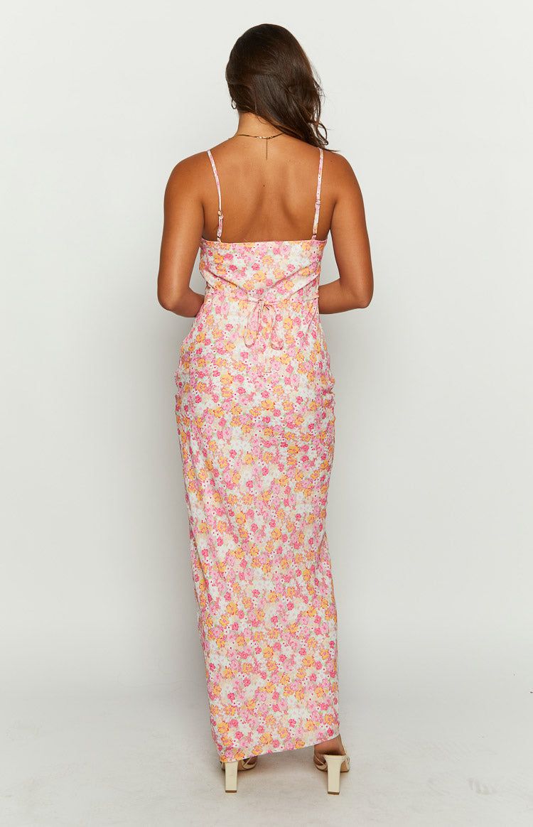 Renesmee Pink Floral Printed Maxi Dress sold by Beginning Boutique product image thumbnail 4