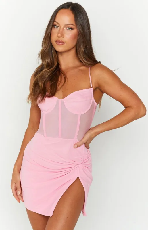 Samia Pink Mini Dress sold by Beginning Boutique