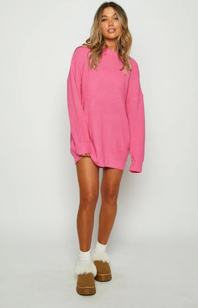 Adaline Pink Oversized Sweater Dress sold by Beginning Boutique product image thumbnail 2