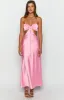 Lili Pink Satin Strapless Maxi Dress sold by Beginning Boutique