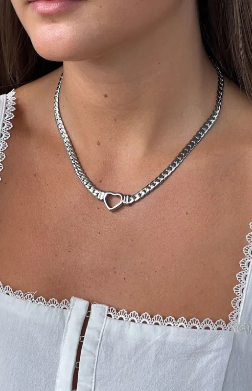 Everly Silver Plated Stainless Steel Heart Necklace sold by Beginning Boutique