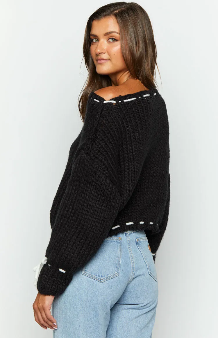 Bea Black Sweater sold by Beginning Boutique product image thumbnail 5