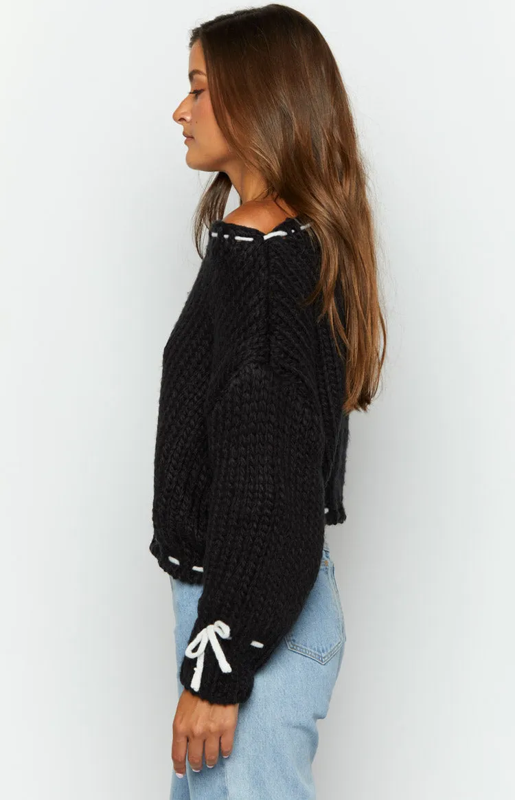Bea Black Sweater sold by Beginning Boutique product image thumbnail 4
