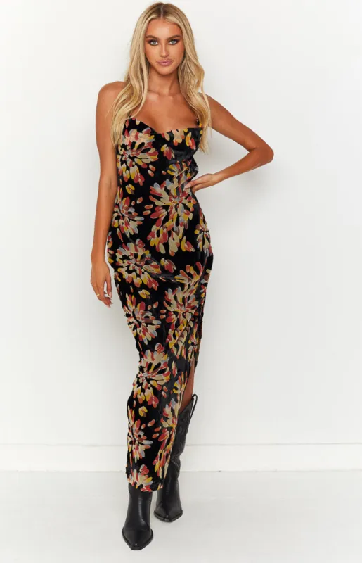 Lana Orange Print Maxi Dress sold by Beginning Boutique