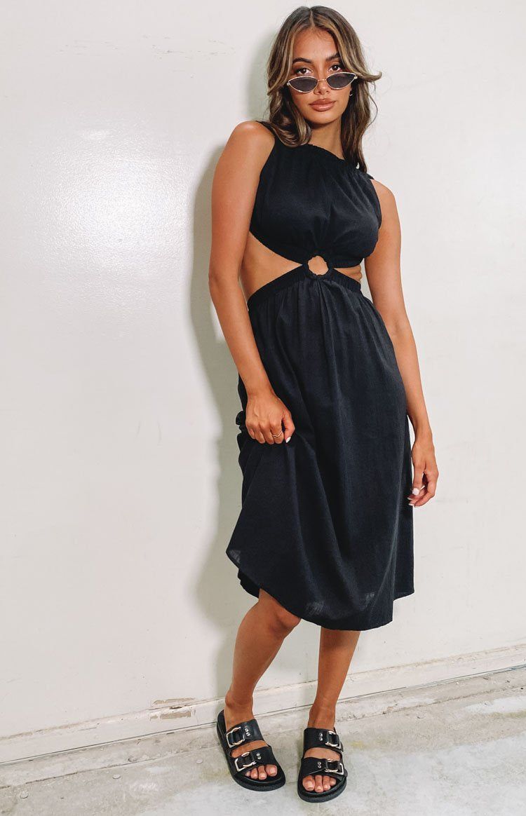 Odessa Backless Midi Dress Black sold by Beginning Boutique product image thumbnail 9
