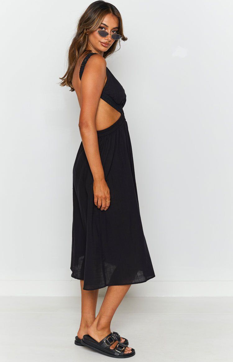 Odessa Backless Midi Dress Black sold by Beginning Boutique product image thumbnail 6