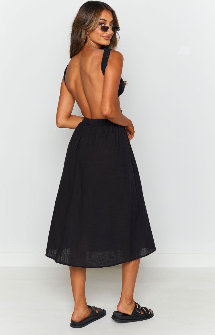 Odessa Backless Midi Dress Black sold by Beginning Boutique product image thumbnail 7