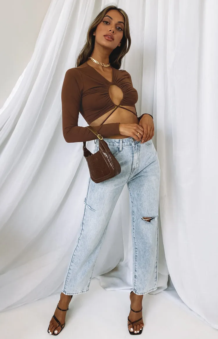 Serena Crop Top Brown sold by Beginning Boutique product image thumbnail 4