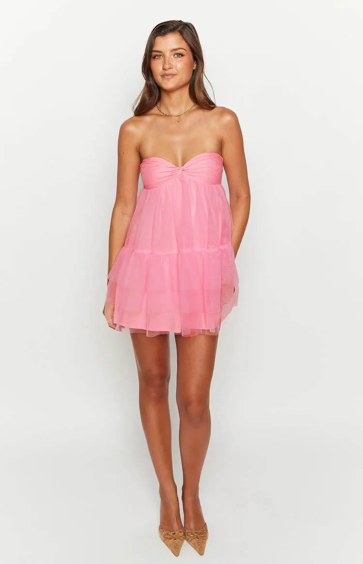 Amba Pink Strapless Mini Dress sold by Beginning Boutique product image thumbnail 3