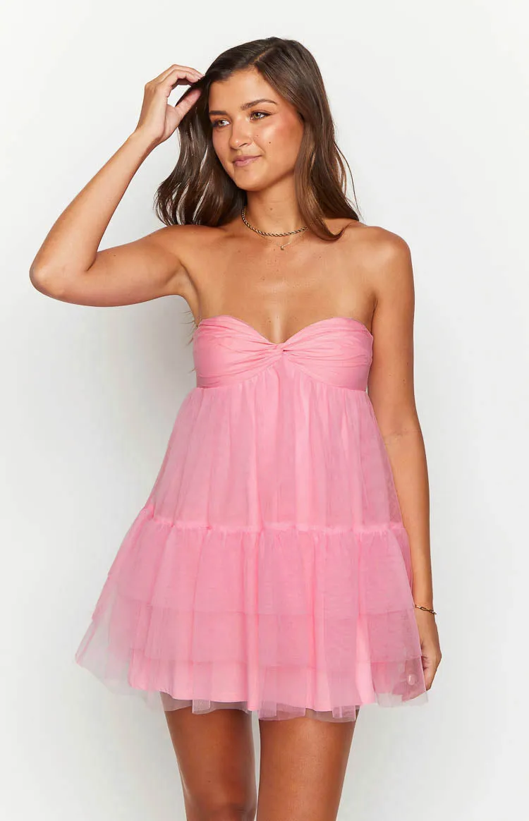 Amba Pink Strapless Mini Dress sold by Beginning Boutique product image thumbnail 2