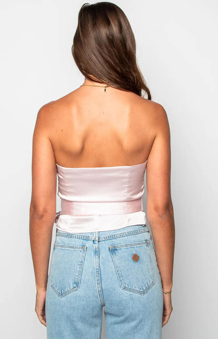 Satin Diva Pink Crop Top sold by Beginning Boutique product image thumbnail 4
