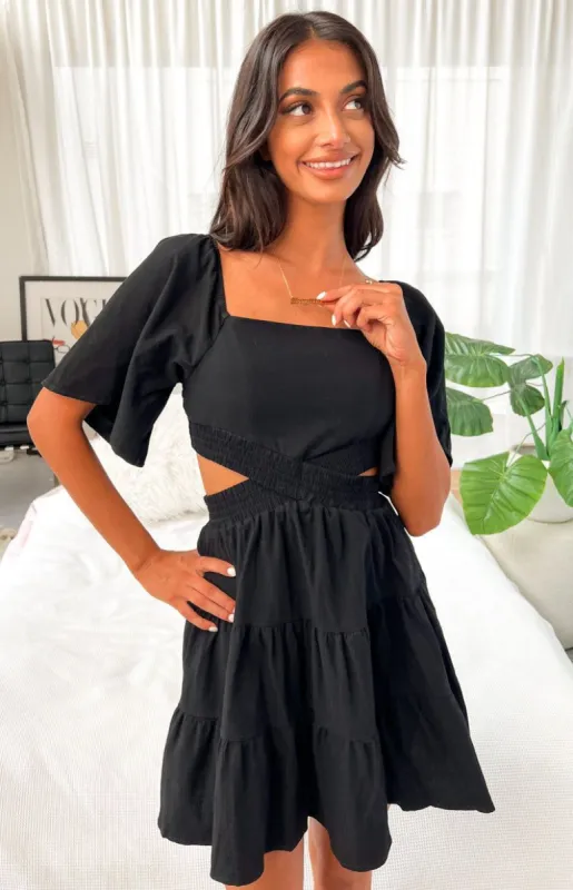Annemaree Black Mini Dress sold by Beginning Boutique