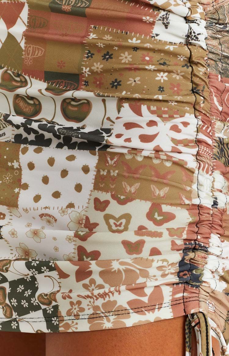 OMIGHTY Patchwork Mini Skirt in Mocha sold by Beginning Boutique product image thumbnail 7