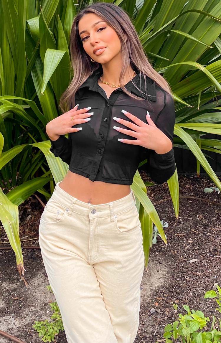 Zahara Mesh Shirt Black sold by Beginning Boutique product image thumbnail 2