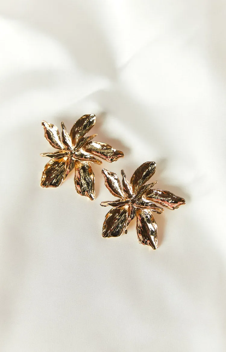 Jasmine Gold Vintage Flower Earrings sold by Beginning Boutique product image thumbnail 4