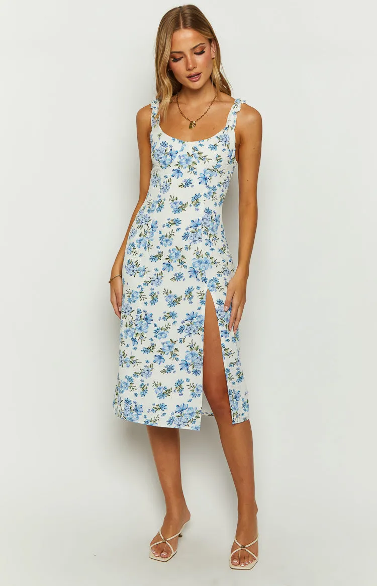 Jessie Blue Floral Midi Dress sold by Beginning Boutique product image thumbnail 2