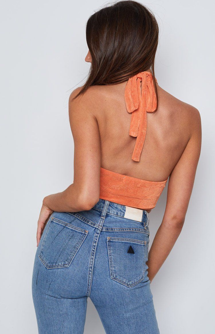 Castel Orange Halter Top sold by Beginning Boutique product image thumbnail 5