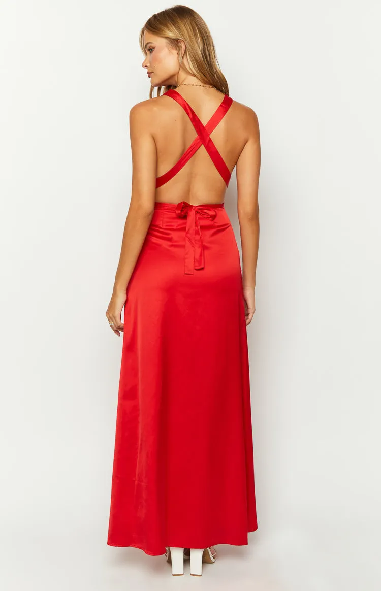 Calista Red Maxi Dress sold by Beginning Boutique product image thumbnail 5