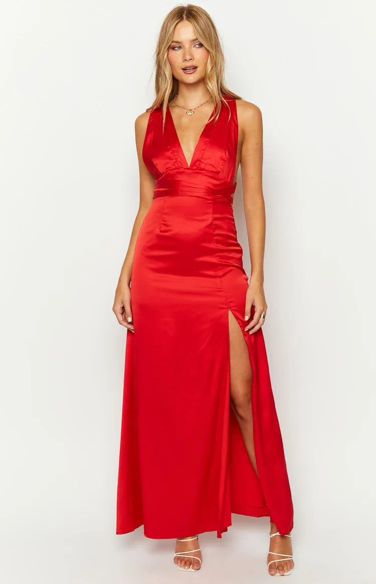 Calista Red Maxi Dress sold by Beginning Boutique product image thumbnail 2