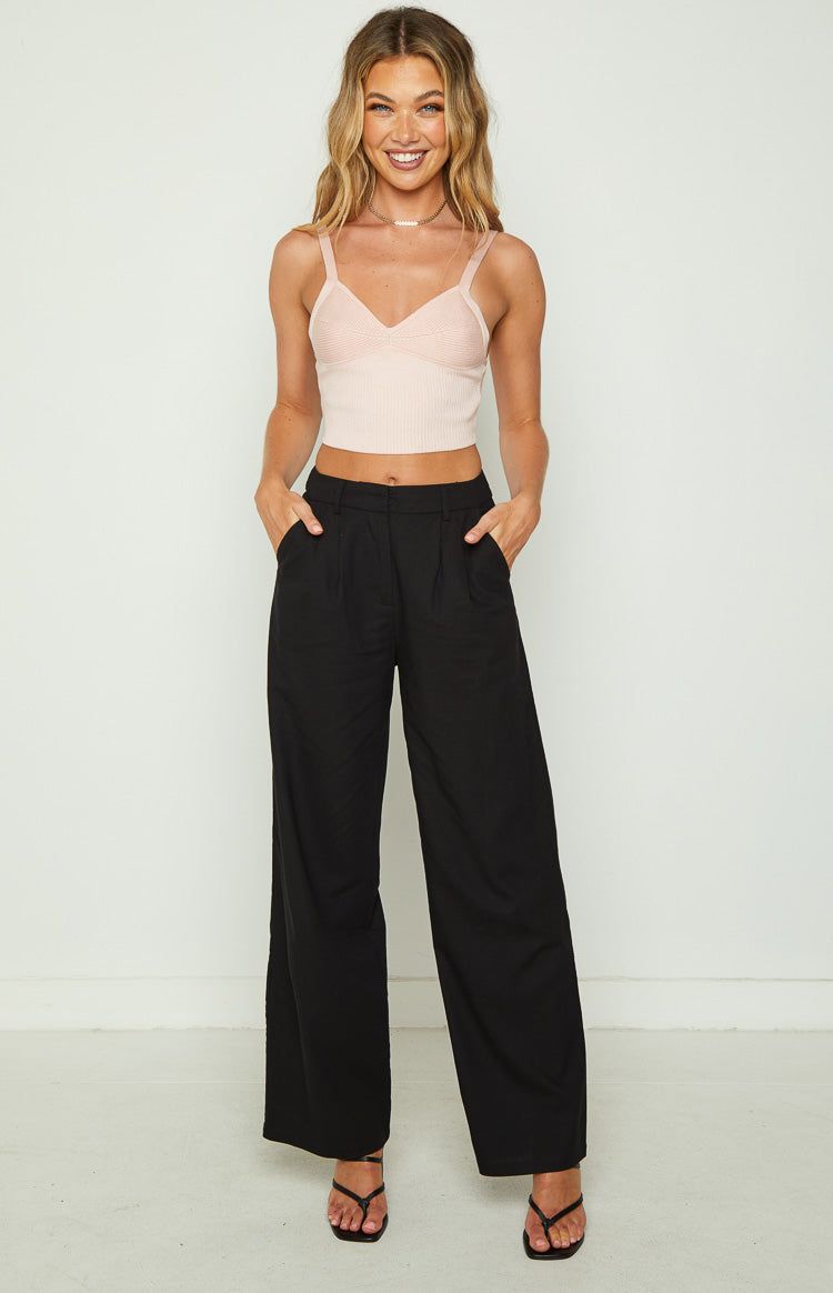 Summer Days Black Linen Blend Pants sold by Beginning Boutique product image thumbnail 4