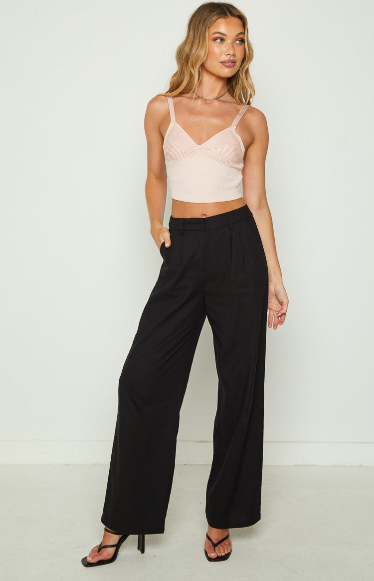 Summer Days Black Linen Blend Pants sold by Beginning Boutique product image thumbnail 3
