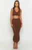 Jimmi Brown Knit Midi Skirt sold by Beginning Boutique
