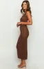 Jimmi Brown Knit Midi Skirt sold by Beginning Boutique