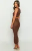 Jimmi Brown Knit Midi Skirt sold by Beginning Boutique
