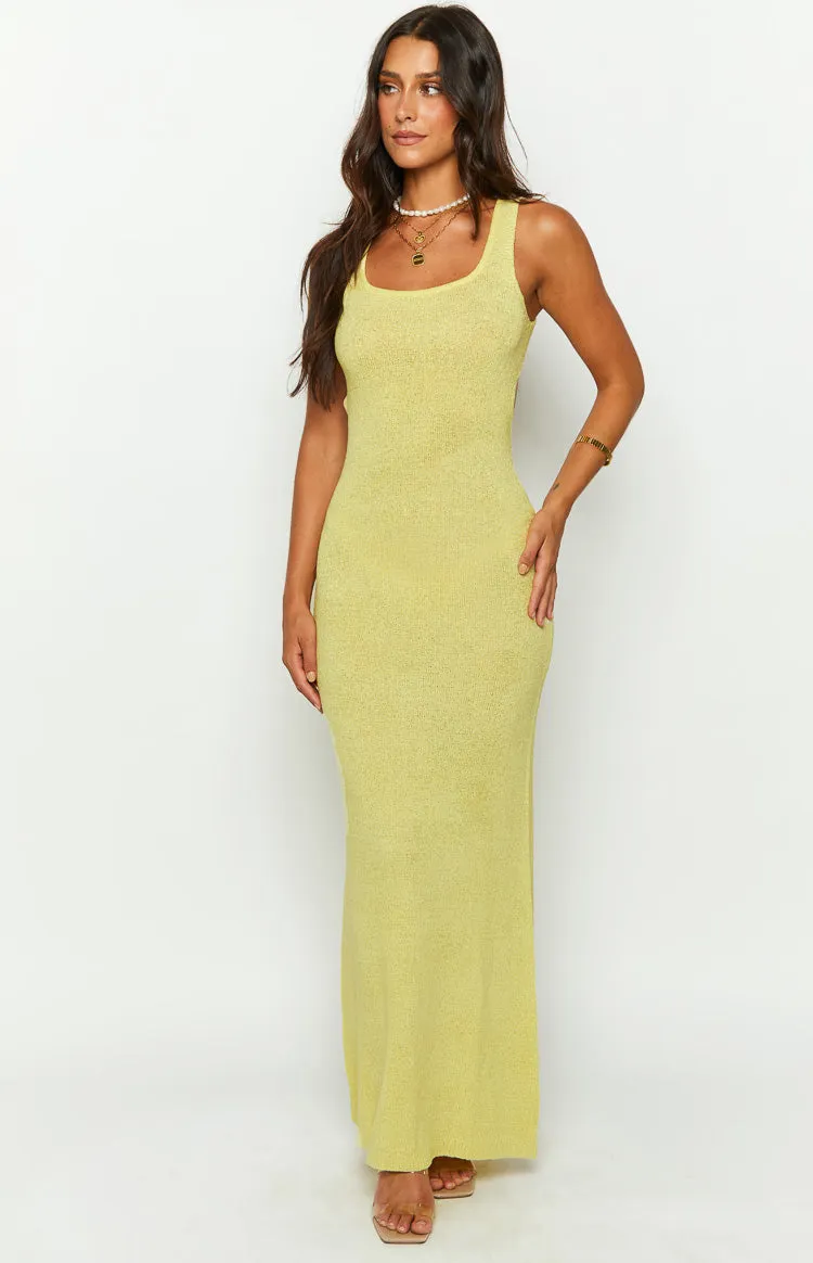 Lottie Yellow Knit Maxi Dress sold by Beginning Boutique product image thumbnail 3