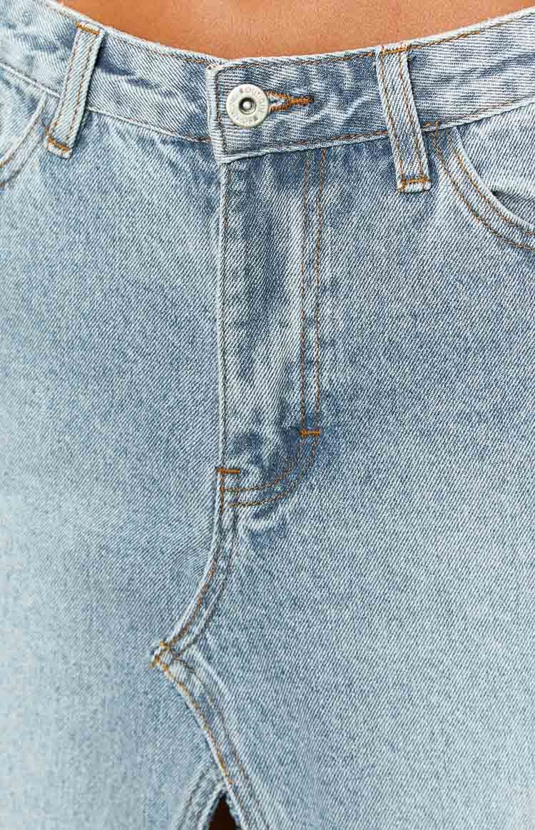 Re-worked Low Waisted Front Split Denim Midi Skirt sold by Beginning Boutique product image thumbnail 6