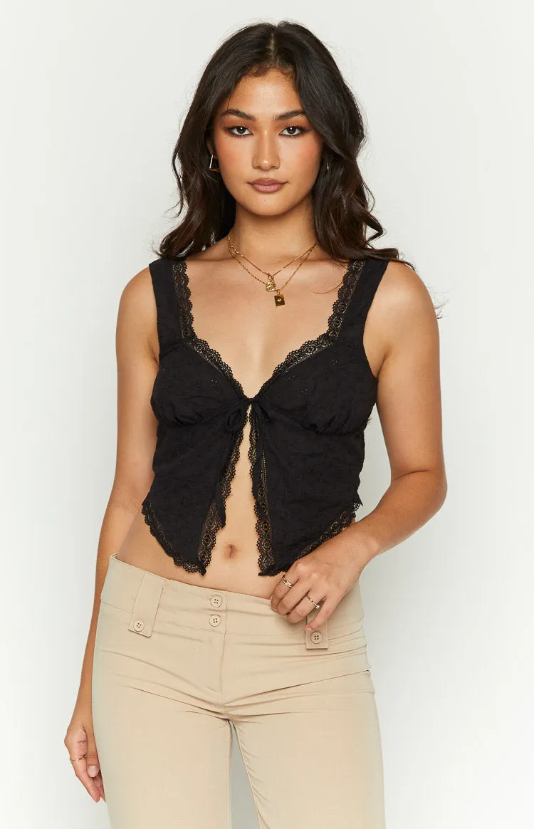 Claudia Black Tie Front Top sold by Beginning Boutique product image thumbnail 2